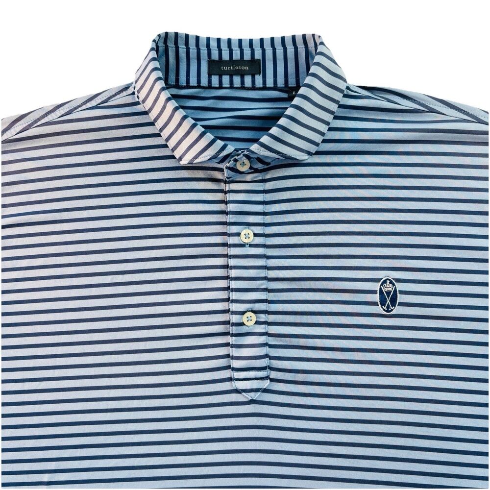 Turtleson Men’s L Golf Polo Shirt Blue Providence Country Club Logo